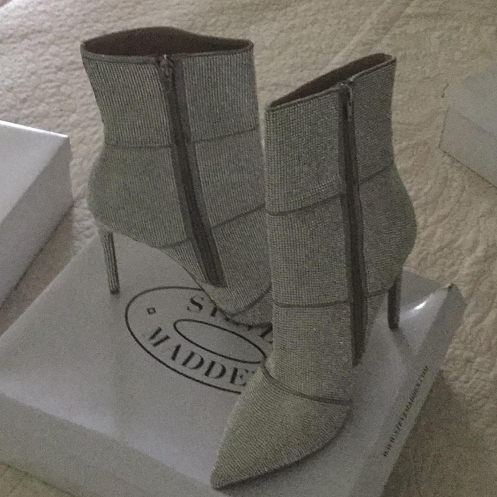 Steve Winona Rhinestone mid -calf Bootie, size 11
